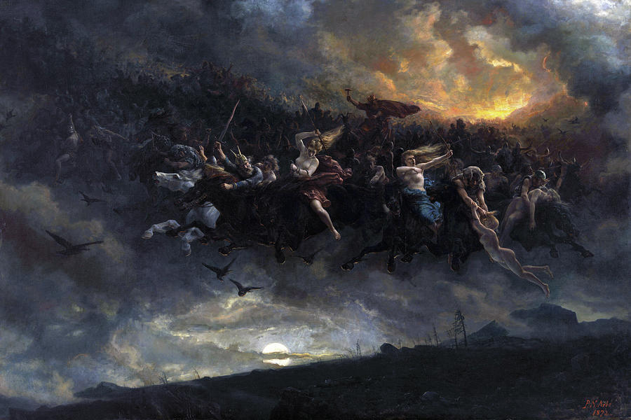 The Wild Hunt of Odin #2 Painting by Peter Nicolai Arbo