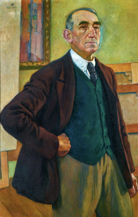 Theo Van Rysselberghe 1862  1926 Self Portrait With A Green Vest Painting