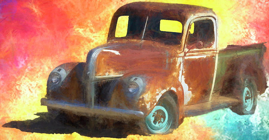 This Old Truck Painted  Digital Art by Cathy Anderson