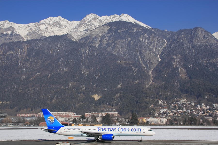 Thomas Cook Boeing 757-200 passenger jet in Innsbruck #1 Photograph by Pejft