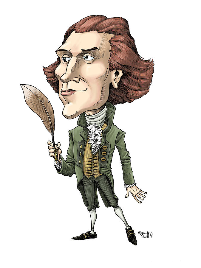 Thomas Jefferson #2 Drawing by Mike Scott