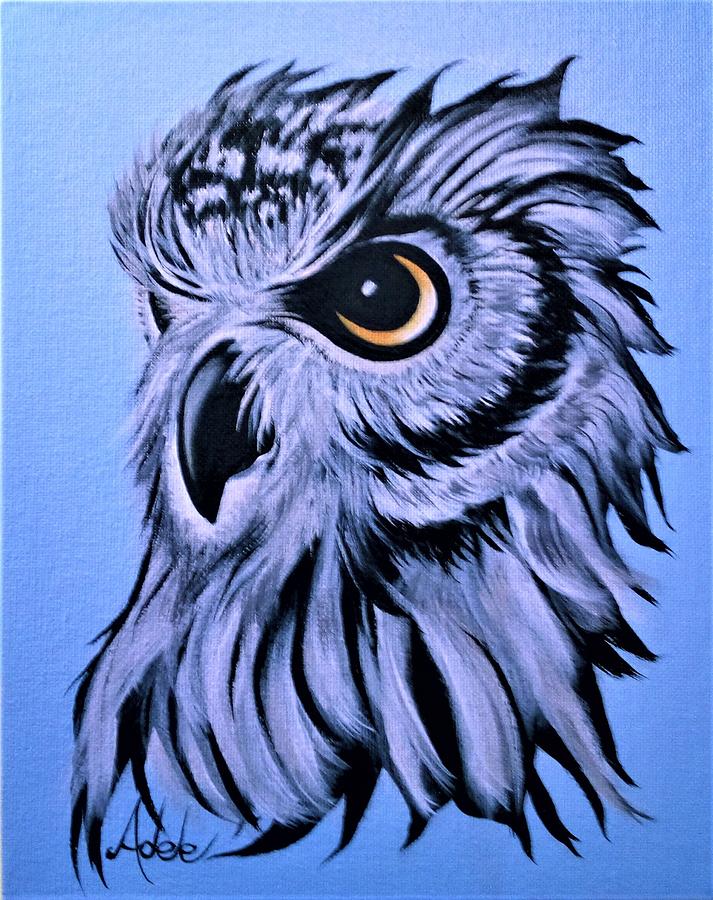 Beautiful Owl Painting by Adele Moscaritolo