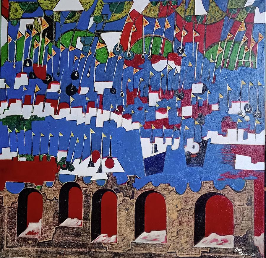 Thousand flags Painting by Adalardo Nunciato  Santiago