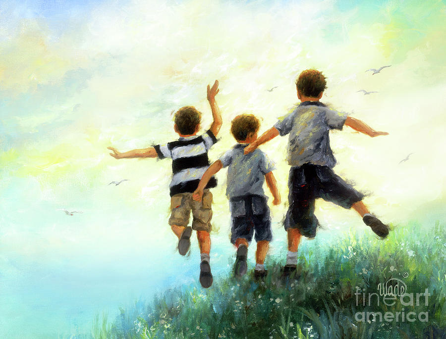 Three Brothers Leaping Painting by Vickie Wade | Pixels
