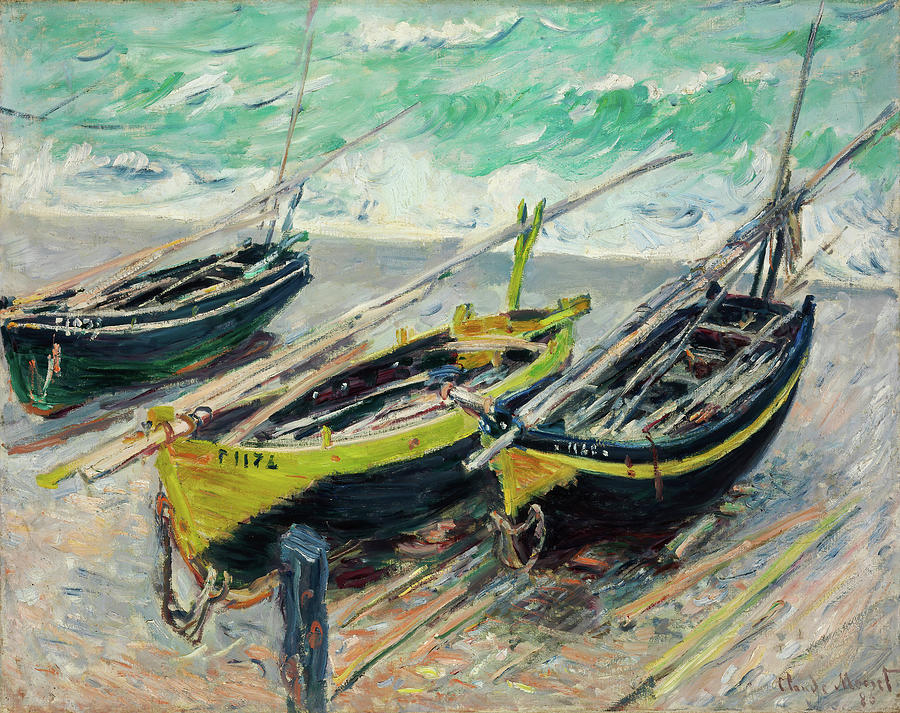 Three Fishing Boats Painting