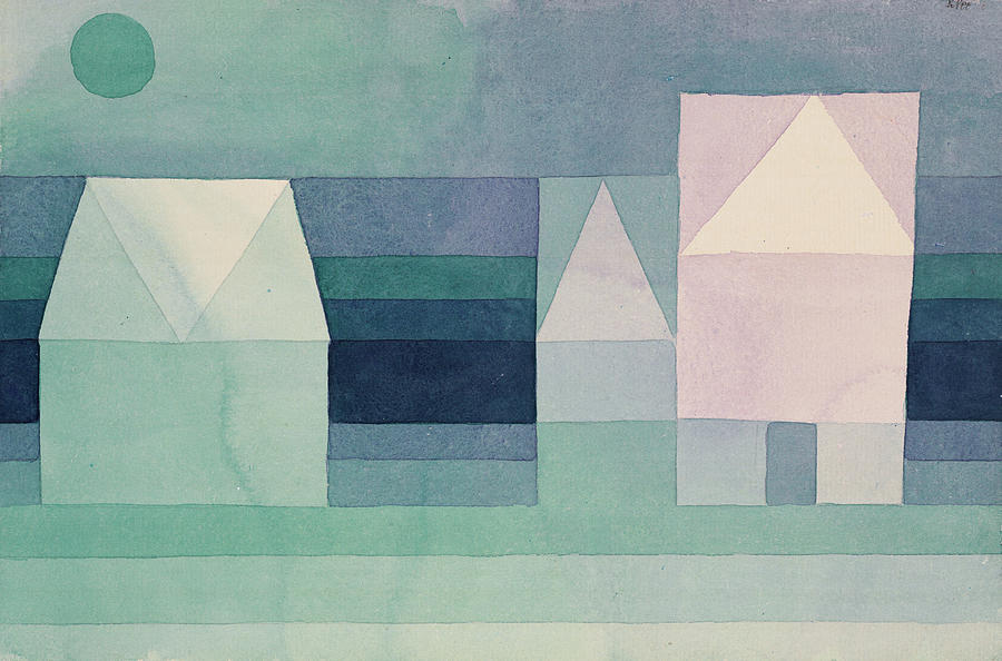 Paul Klee Painting - Three Houses #1 by Paul Klee