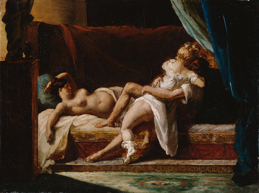 Theodore Gericault Painting - Three lovers #1 by Theodore Gericault