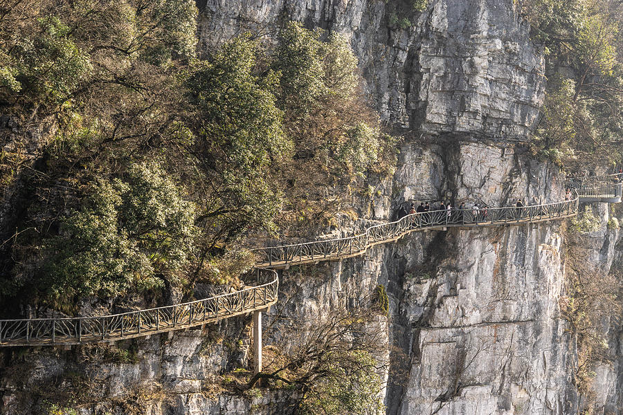 Tianmen mountain skywalk in China #1 Photograph by @ Didier Marti