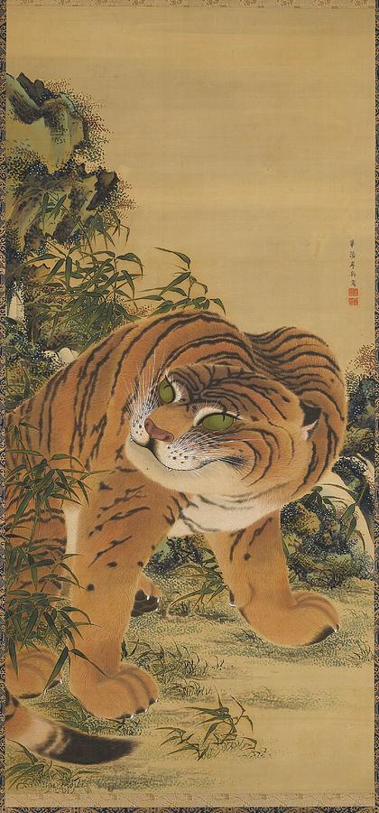 Tiger Seated Beneath Rock and Bamboo late 18th century Kishi Ganku ...