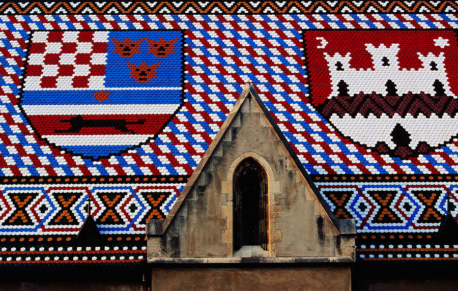 Tiled emblems on roof of St Marks Church. #1 Photograph by Richard IAnson