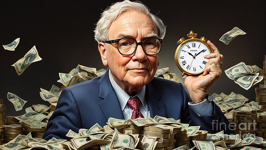 Times Wealth Warren Buffetts Portrait Embodying the Value of Riches Beyond Money #1 Digital Art by Pablo Avanzini