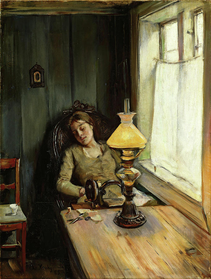 Christian Krohg Painting - Tired  #1 by Christian Krohg