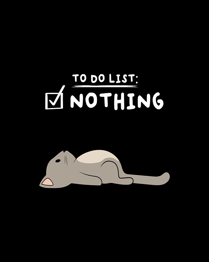 To Do List Nothing Cat Sleep Digital Art by Moon Tees Pixels