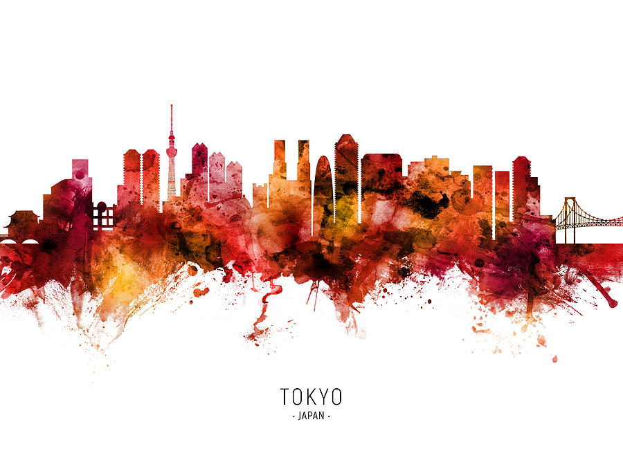 Tokyo Japan Skyline #03 #1 Digital Art by Michael Tompsett