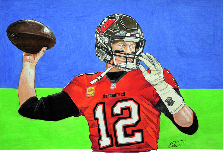 Tom Brady Drawing by Dave Olsen