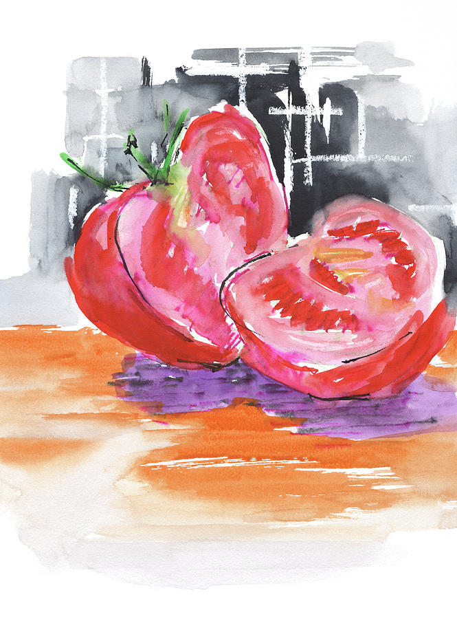 Tomato 210109 #1 Painting by Chris N Rohrbach