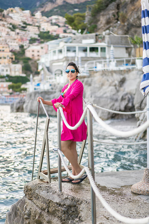 Tourist woman in Amalfi coast #1 Photograph by Thepalmer