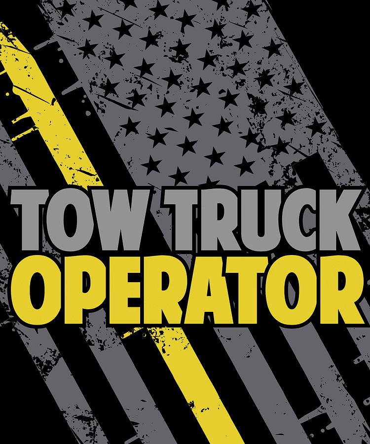 Distressed American Flag Vinyl Decal Sticker Thin Yellow Line Tow Operators/Dispatcher 