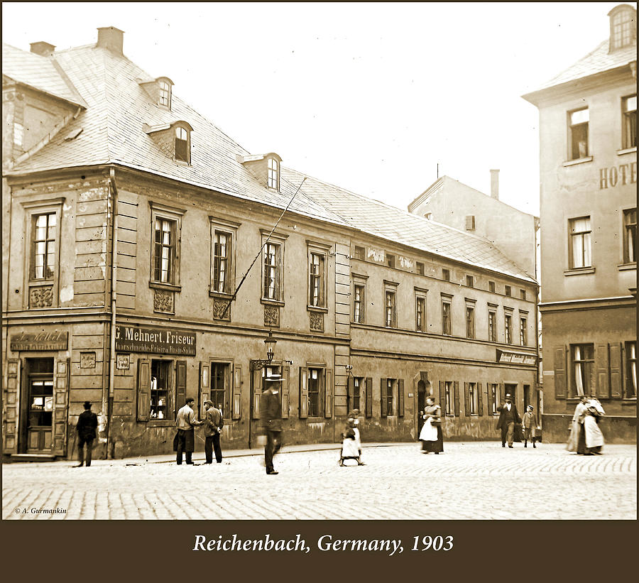 Town Square, Reichenbach, Germany, 1903 Photograph