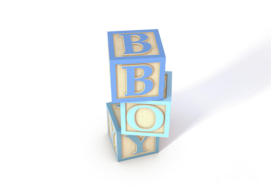 Toy Letter Blocks Boy Digital Art by Allan Swart - Pixels