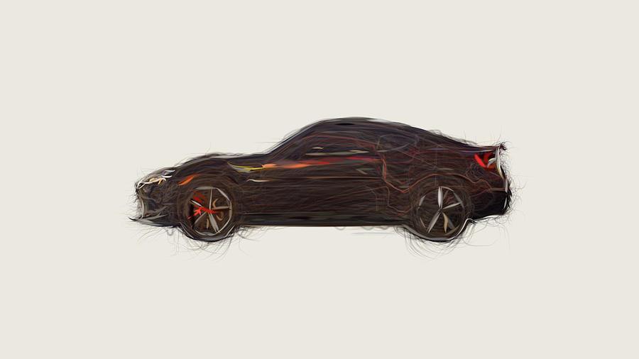 Toyota 86 TRD Special Edition Car Drawing #1 Digital Art by CarsToon Concept