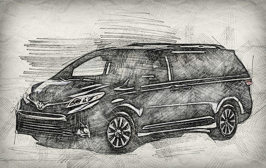 Toyota Sienna 2018 Cars Minivan Blue Sienna Japenese Cars Painting by ...