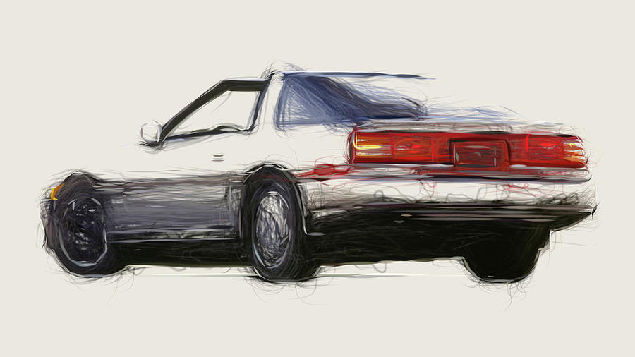 Toyota Supra Turbo Drawing #1 Digital Art by CarsToon Concept