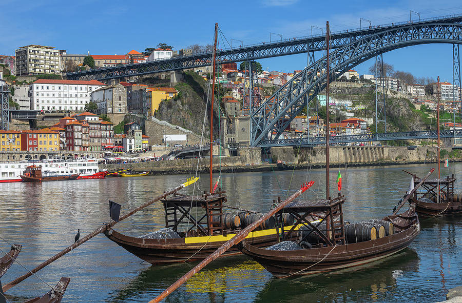 Traditional boats on Douro river in Porto #1 Photograph by Mikhail Kokhanchikov