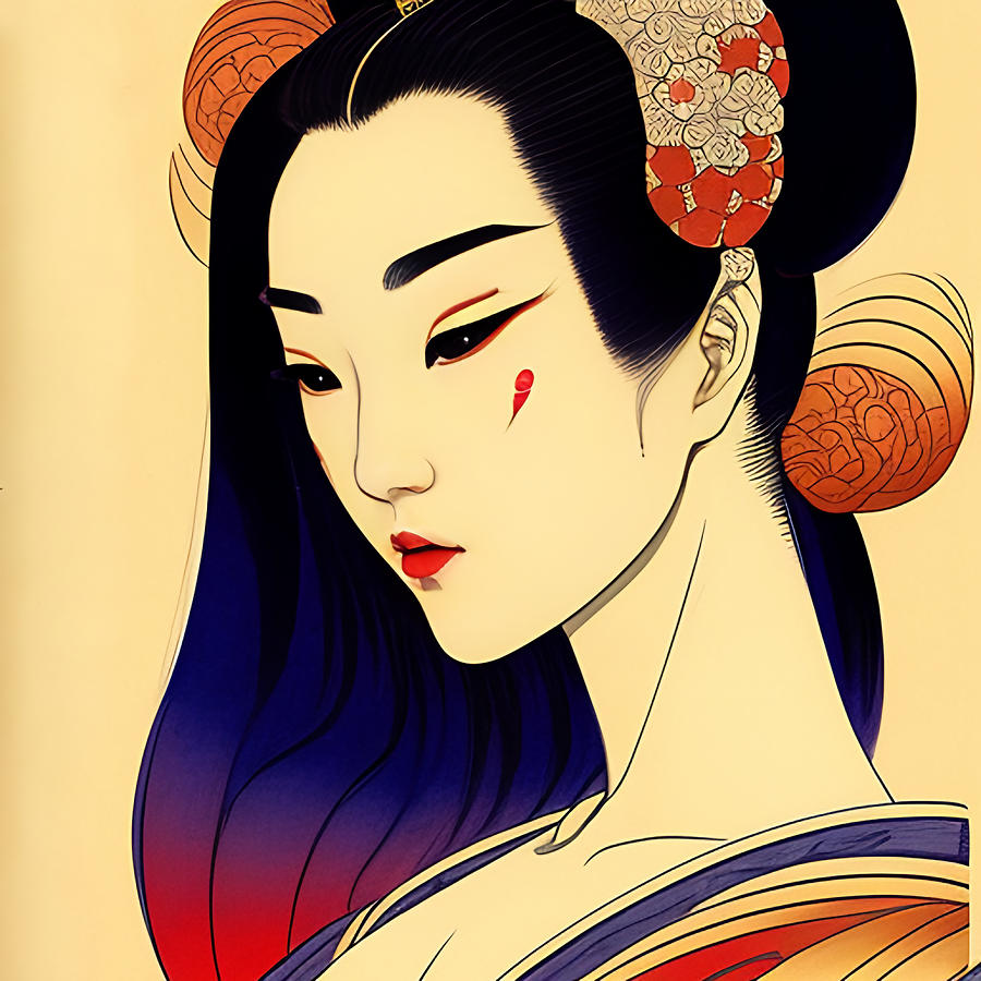 Traditional Japanese Geisha Digital Art by Ellen Davis - Fine Art America