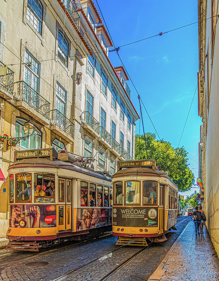 Traditional Street Cars in Lisbon #1 Photograph by Darryl Brooks