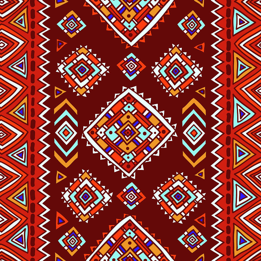 Traditional Tribal Pattern In Ethnic Style Drawing