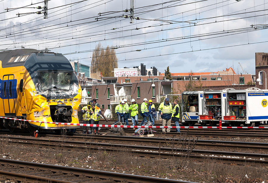 Train crash in Amsterdam #1 Photograph by Ictor