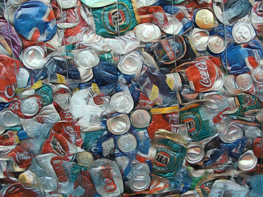 Trashed Cans Painting Over Photo 3 Painting by Tony Rubino