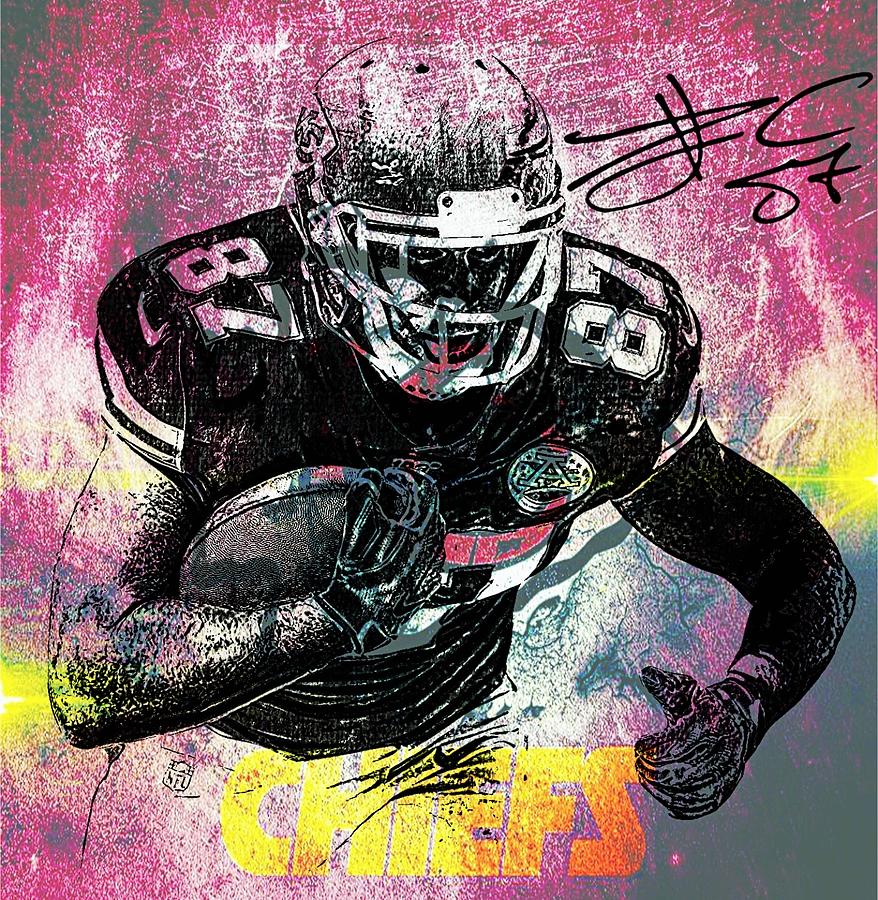 Travis Kelce Kansas City Chiefs Football Art Illustrated 