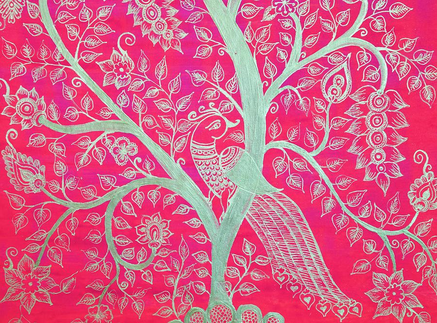 Tree of Life - Hot Pink Painting by Bnte Creations