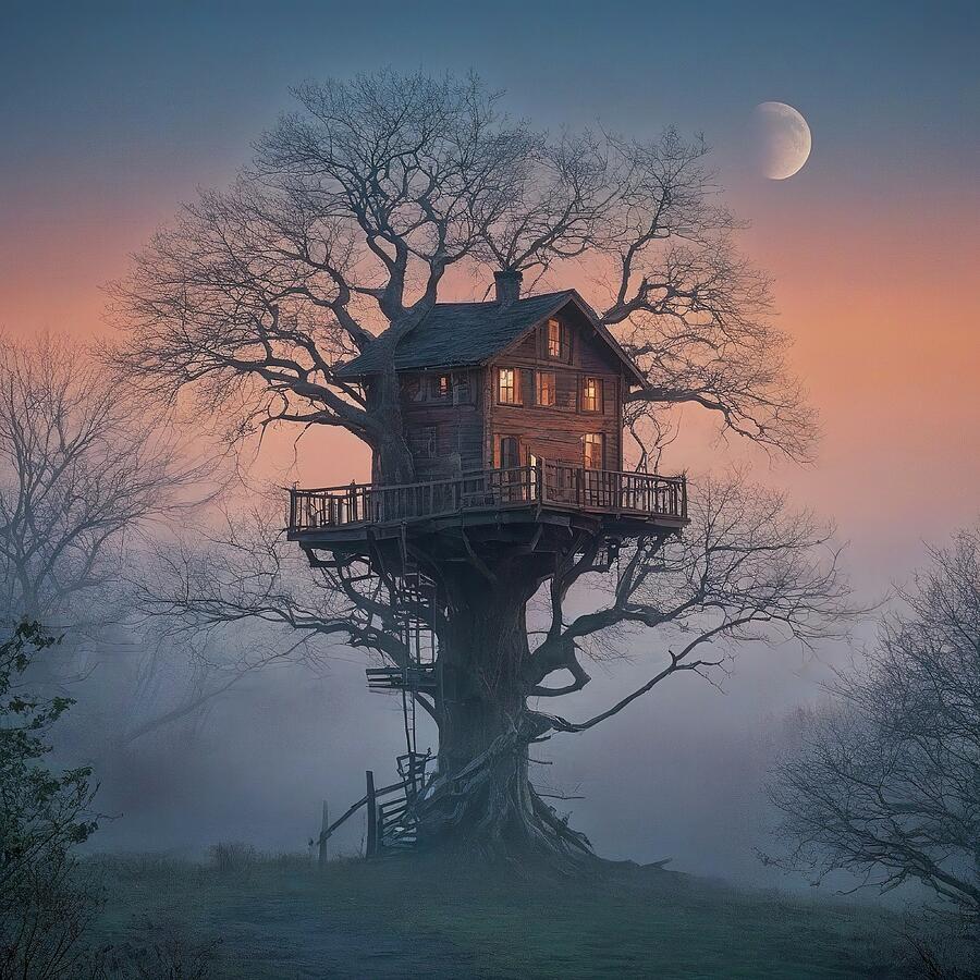 Treehouse Digital Art - Treehouse #1 by Mike Ahrens