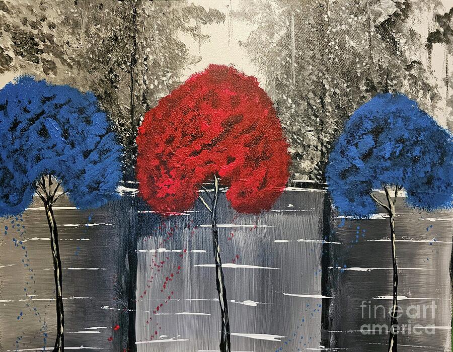 Abstract Painting - Trois Blooms by LeVetta Nealy-Davis