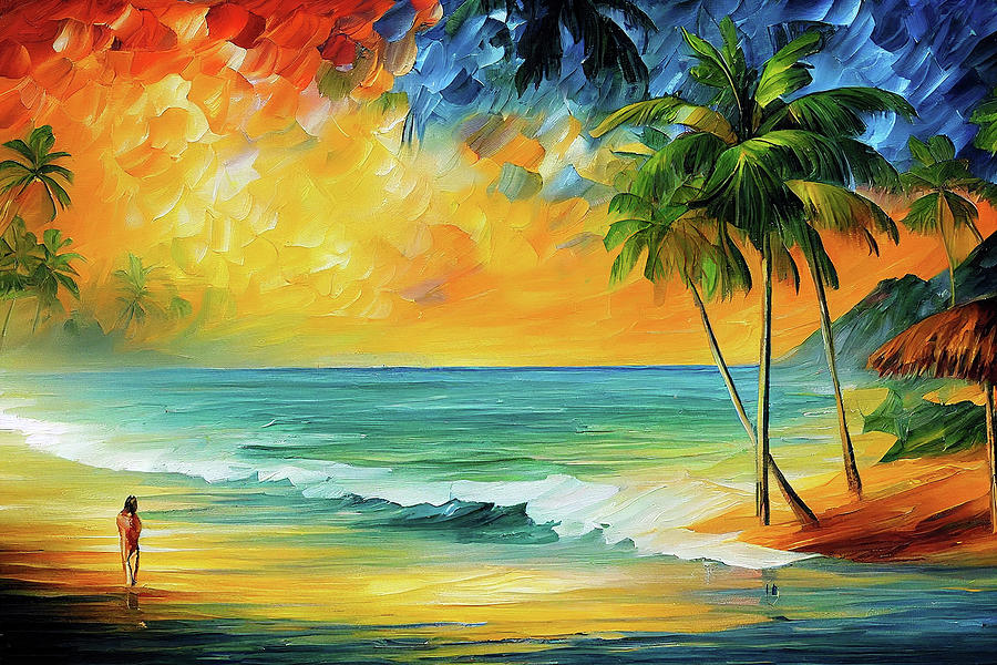 Tropical Beach #3 Painting by Ryan James - Pixels