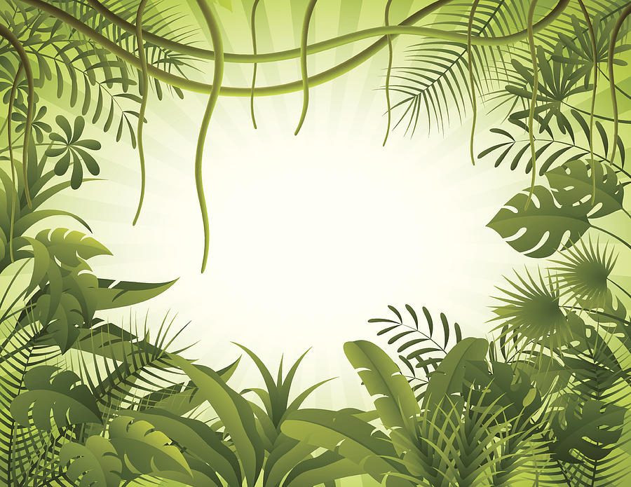 Tropical forest background #1 Drawing by AlonzoDesign