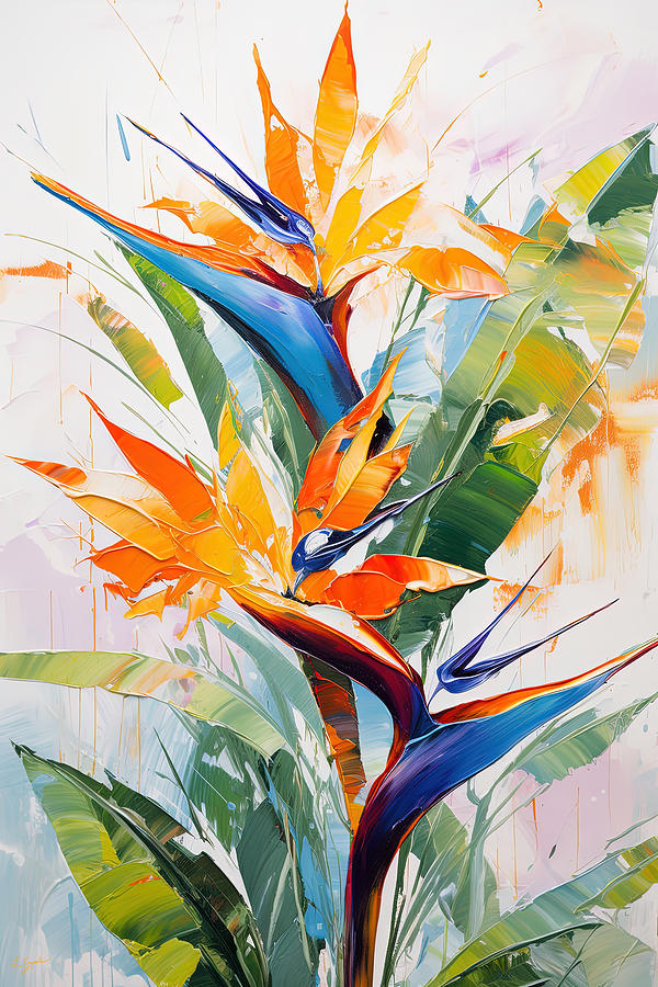 Tropical Leaves Artwork Painting by Lourry Legarde