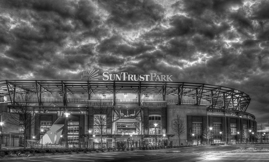 Truist Park SunTrust Park Sunset Atlanta Braves Baseball Architectural Art #2 Photograph by Reid Callaway