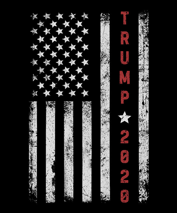 Trump 2020 Vintage American Flag Republican Digital Art by Wowshirt
