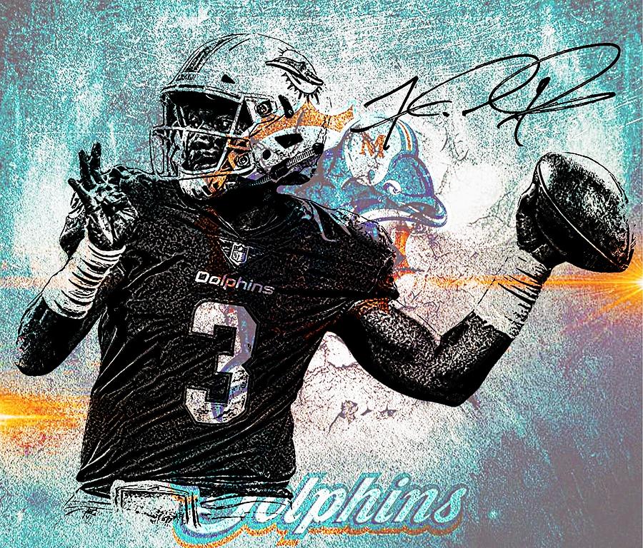 Tua Tagovailoa Dolphins QB.. Digital Art by Bob Smerecki - Pixels