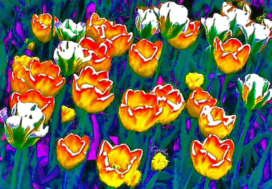 Tulip Flowers  #1 Painting by Susanna Katherine