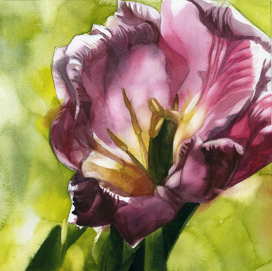 Tulip In The Light #1 Painting by Alfred Ng