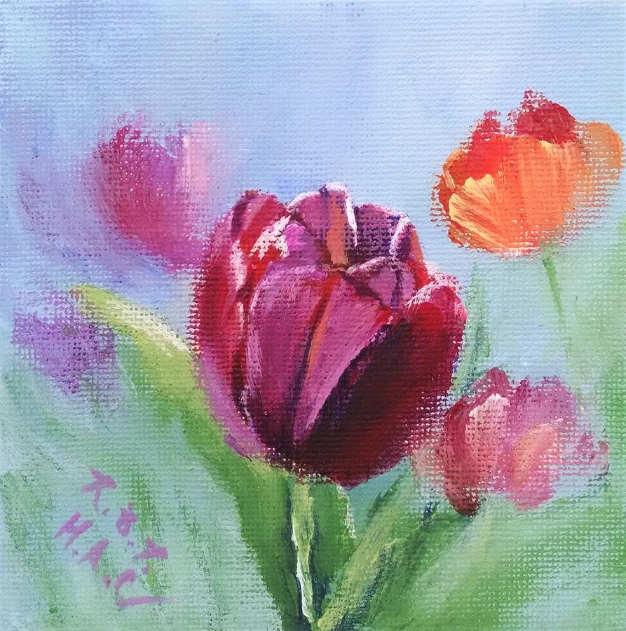 Tulips 6 #1 Painting by Helian Cornwell