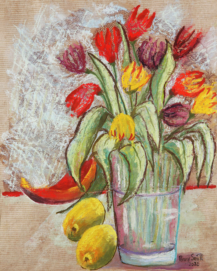 Pastels Painting - Tulips #1 by Penelope Jane Smith