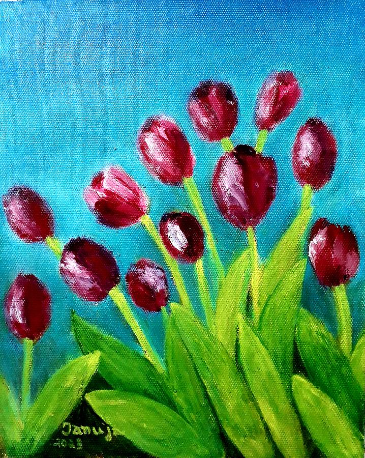 Tulip Painting - Tulips #3 by Tanuja Rangarao