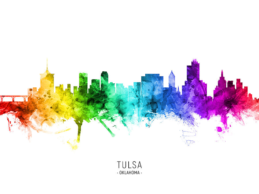 Tulsa Oklahoma Skyline #16 #1 Digital Art by Michael Tompsett