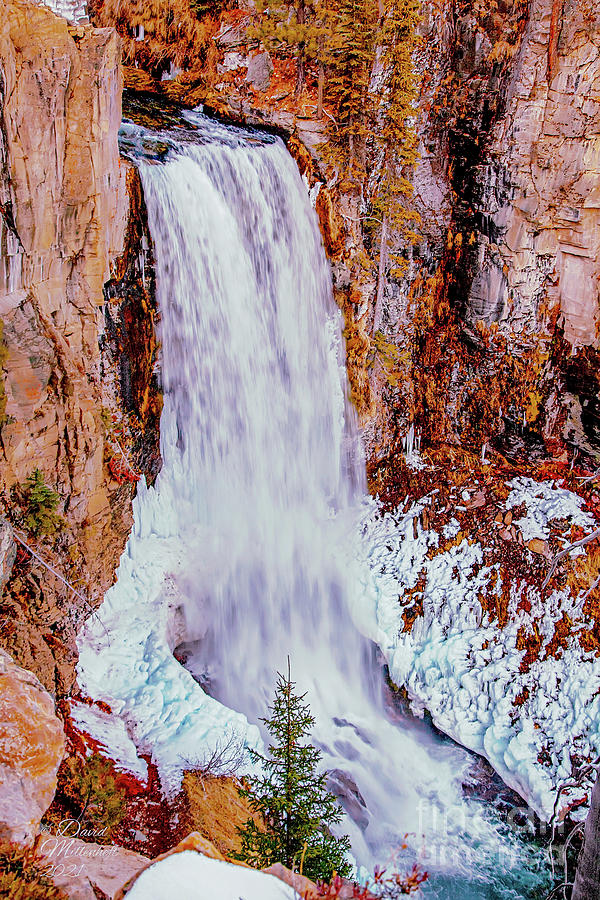 Tumalo Falls-Oregon-Icy-Winter-David-Millenheft-Photography-Canv Photograph by David Millenheft